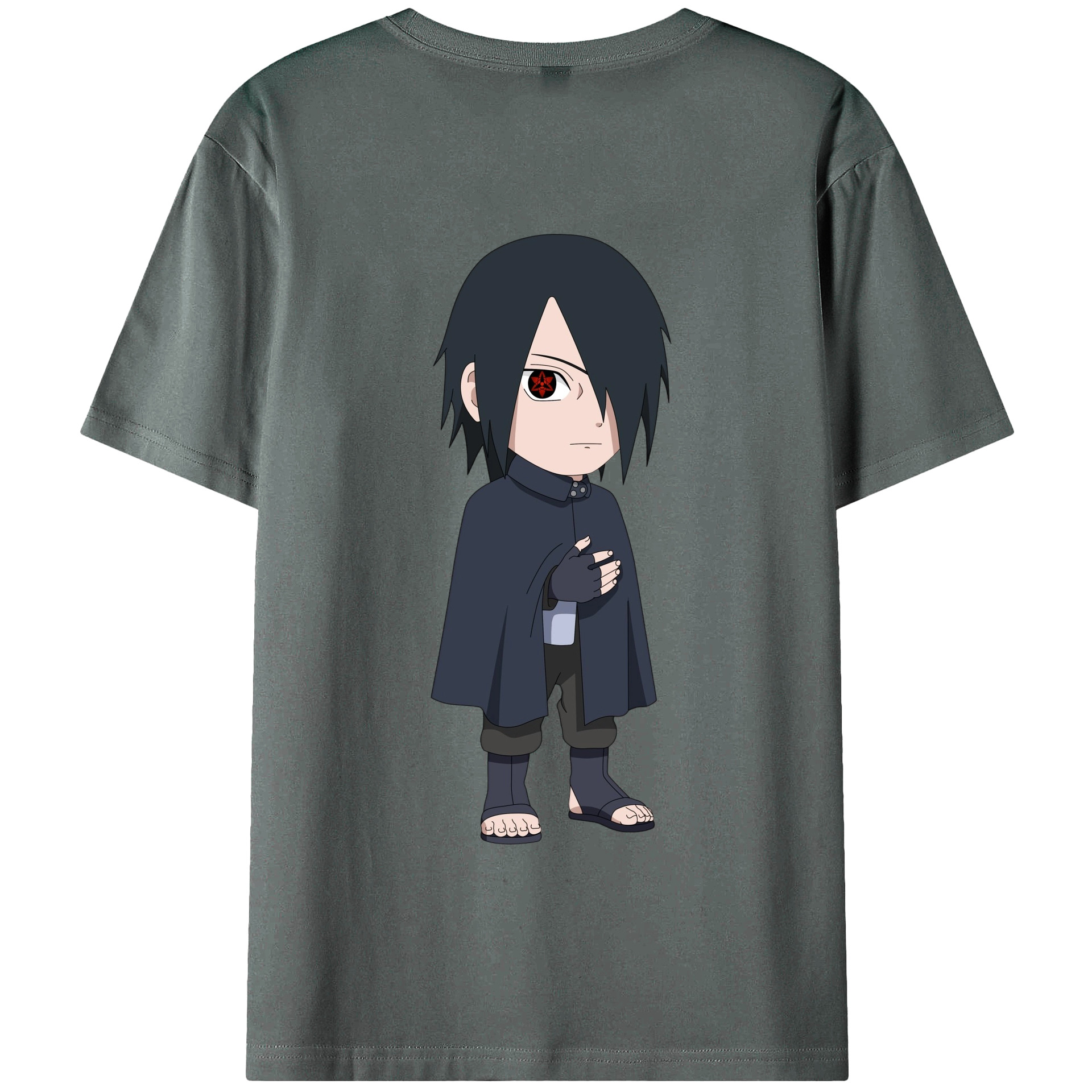 （画像用） NARUTO -ナルト- うちは サスケ Uchiha Sasuke 綿100％半袖Tシャツ（背面プリント）